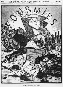 El tiroteo de Fourmies, ilustración de Le Pere Peinard, 2 de mayo de 1897 de French School