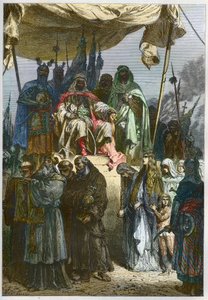 El asedio de Jerusalén en 1187 por Saladino de French School