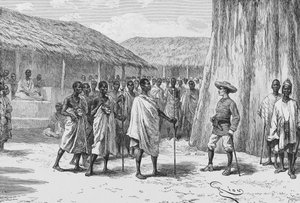 La firma del tratado en Aouabou, ilustración de 