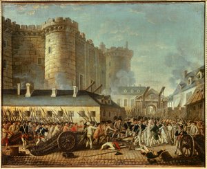El asalto a la Bastilla y el arresto de M. de Launay de French School