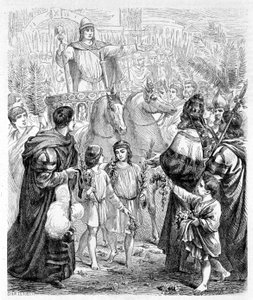 El triunfo de Constantino (emperador romano) - en "Historia de los Papas" de French School