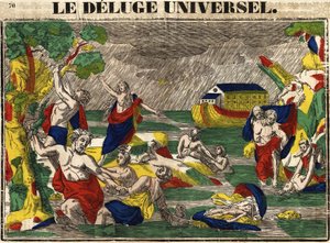 El diluvio universal, imagen de Épinal siglo XIX de French School