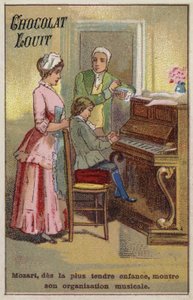 El muy joven Mozart mostrando sus talentos musicales de French School