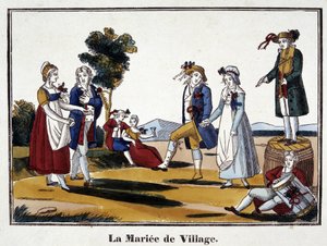 La novia del pueblo - imaginería de Epinal. de French School