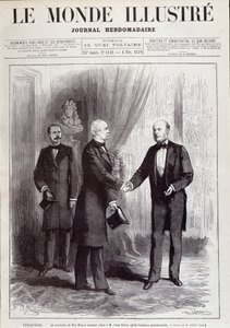 La visita del Mariscal Patrice de Mac Mahon (Mac-Mahon) (1808-1893) al Presidente Jules Grevy (1807-1891). En 