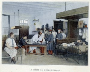 La visita del médico mayor - en “Álbum Militar” - infantería: servicio interno de French School