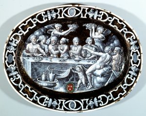 El banquete de bodas de Psique de French School