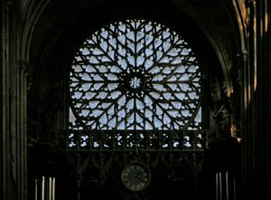 La ventana de rosetón oeste (ventana de rosetón - interna) de French School