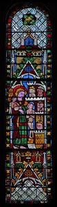 La ventana oeste que representa una escena del Juicio Final: los Elegidos siendo llevados al cielo? de French School
