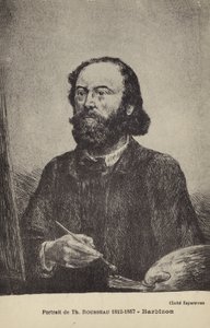 Theodore Rousseau, pintor francés (litografía) de French School