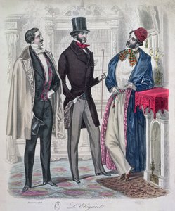 Tres jóvenes elegantes, diciembre 1848 de French School