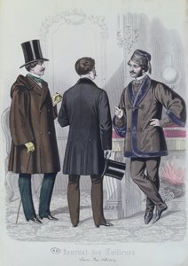 Tres jóvenes elegantes, diciembre 1856 de French School