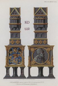Estufa de azulejos datada en 1550 de French School