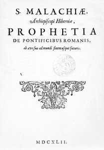 Página de título de Profecía de los Papas, publicada en 1662