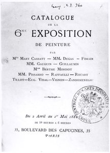 Página de título para el catálogo de la 6ª Exposición Impresionista, 1881 de French School
