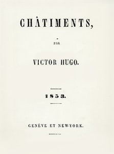 Portada de Los Castigos, por Victor Hugo, publicado en Ginebra y Nueva York, 1853