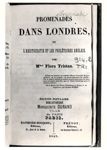 Portada de Promenades dans Londres por Flora Tristan (1803-44), publicada en París por Raymond-Bocquet et Prevot, 1842 de French School