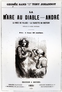 Página de título de La Charca del Diablo por George Sand, ilustrada por Tony Johannot, 1851
