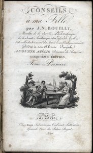 Portada de "Consejos a mi hija" de Jean Nicolas Bouilly (1763-1842). 1820. Colección privada. de French School
