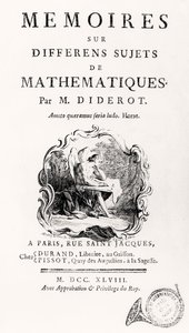 Portada de "Mémoires sur différens sujets de mathématiques", 1748 de French School