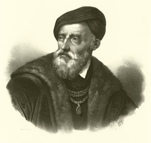 Tiziano Vecelli o Tiziano Vecellio, conocido en inglés como Titian, retrato de French School