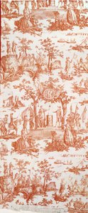 Toile de Jouy, ilustrando el Festival de la Federación el 14 de julio de 1790 en el Campo de Marte