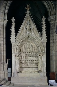 Tumba de Dagoberto I (605-39) Rey de los Francos, restaurada por Adolphe Victore Geoffrey-Dechaume (1816-92) en 1862, c.1263 de French School