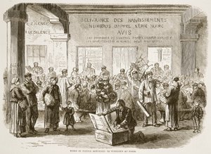 Herramientas en prenda devueltas a los trabajadores en París, ilustración de la Historia de la Guerra entre Francia y Alemania de Cassell, 1870-1871 de French School