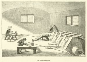 Torno para pulir ágatas de French School