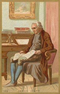 Tarjeta comercial que representa un retrato de James Watt de French School