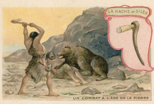 Tarjeta comercial con una imagen de un hacha de sílex