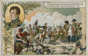 Tarjeta comercial con una imagen que representa la Batalla de Austerlitz