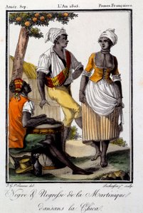 Danza tradicional: habitantes de Martinica bailando chica de French School