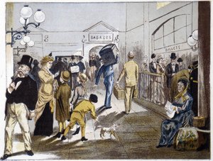Sala de la estación de tren, finales del siglo XIX de French School