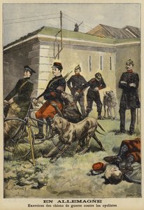 Entrenamiento de perros del ejército para atacar ciclistas, Alemania