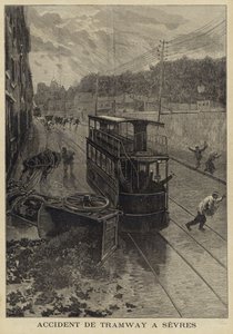 Accidente de tranvía en Sevres, Francia, 1897 de French School