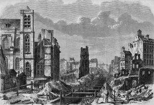 Transformaciones de París bajo el Segundo Imperio, París haussmanniano: trabajos en la montaña Saint Genevieve (Sainte-Genevieve) de French School
