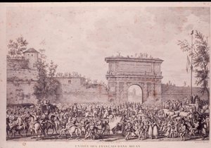 Entrada triunfal de las tropas francesas de Napoleón Bonaparte en Milán, 15 de mayo