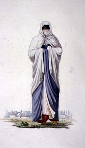 Mujer turca de Esmirna, probablemente por Cousinery, período otomano, tercer cuarto del siglo XVIII