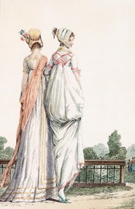 Dos damas en vestidos de paseo, 1796 de French School