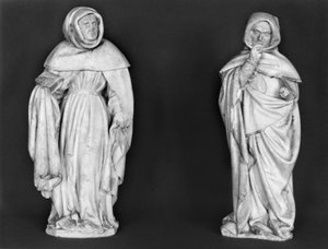 Dos dolientes, de la tumba del Duque Jean de Berry (1340-1416) c.1450-53 (alabastro)