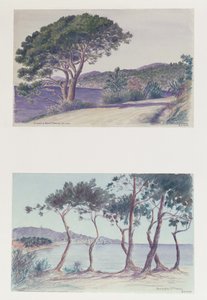 Dos vistas de Sainte Maxime de French School