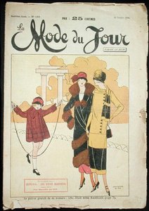 Dos mujeres y una niña pequeña en un parque, ilustración de 