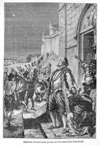 Tycho Brahe ve una nueva estrella (grabado) de French School