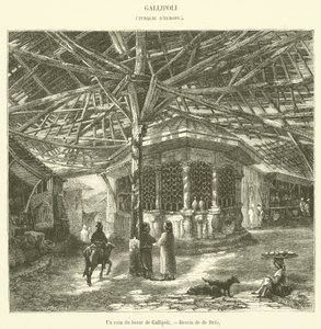 Un rincón del bazar de Gallipoli de French School