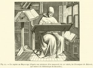 Un copista en la Edad Media de French School