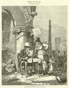 Un escribano público francés en Italia (grabado)