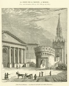 Vista de Moscú, la Puerta de la Trinidad y la Sala de Ejercicios (grabado)