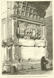 Una parte del arco de Tito, en Roma