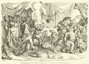 Une scene du poeme des Niebelungen (grabado)